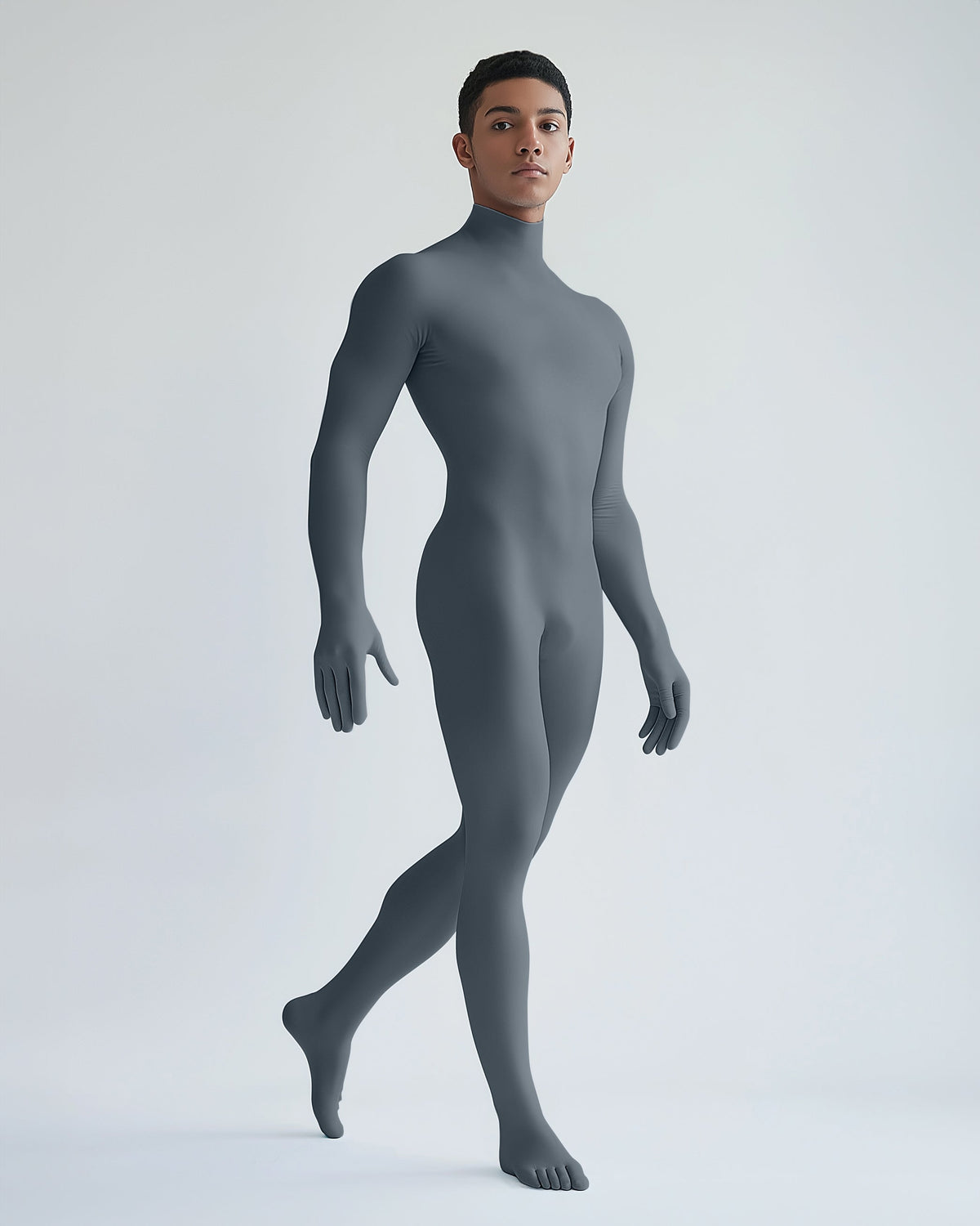 Second Skin Catsuit Grey Opaque Matte Dancewear for Men Women