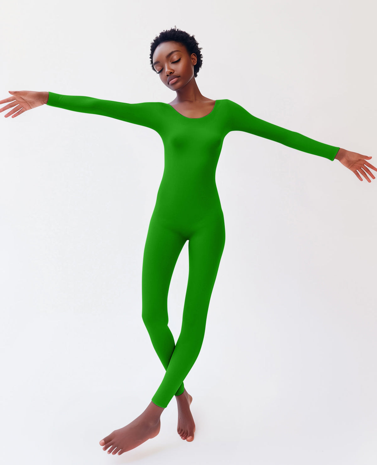 Second Skin Catsuit Bodystocking Opaque Matte Nylon Spandex Dancewear-47