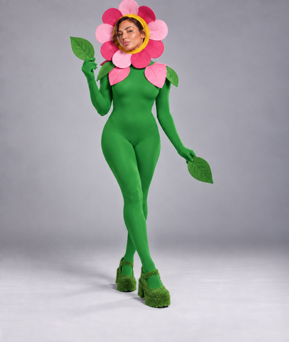 Second Skin Kelly Green Catsuit Opaque Matte Nylon Spandex Dancewear