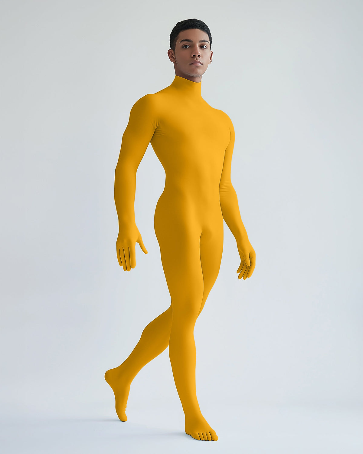 Gold Second Skin Catsuit Opaque Matte Dancewear for Men and Women