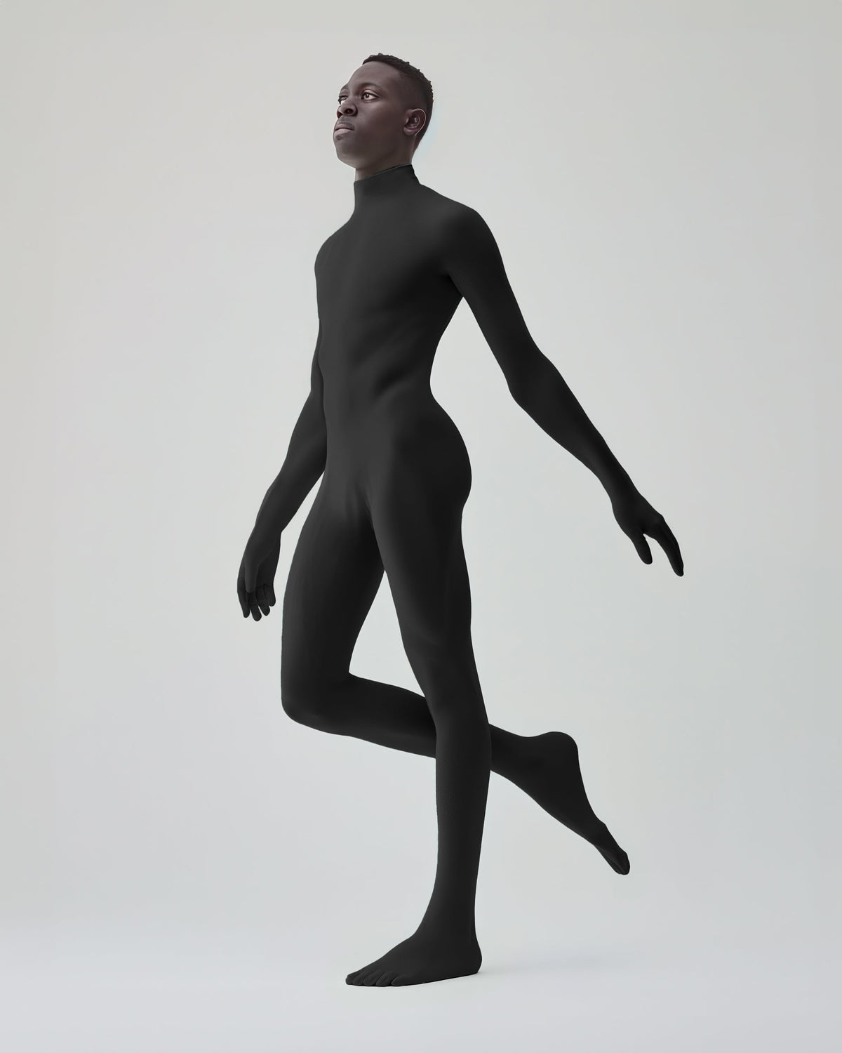 Second Skin Black Catsuit Dancewear Opaque Matte Nylon Spandex-1