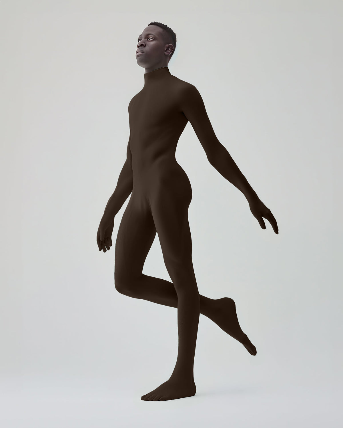 Second Skin Brown Catsuit Matte Opaque Nylon Spandex Dancewear-1