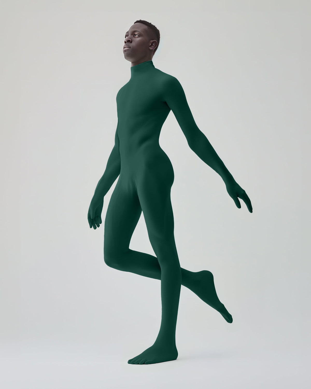 Hunter Green Second Skin Catsuit Opaque Matte Nylon Spandex Dancewear