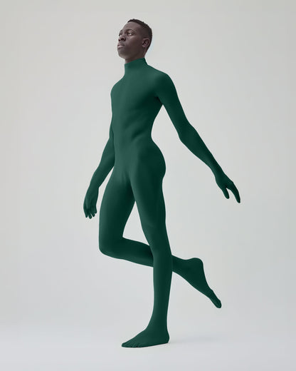 Hunter Green Second Skin Catsuit Opaque Matte Nylon Spandex Dancewear