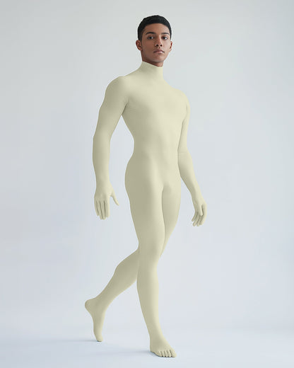Second Skin Ivory Catsuit Opaque Matte Nylon Spandex Dancewear