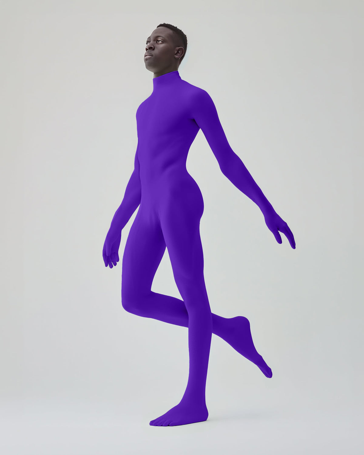 Second Skin Catsuit Violet Opaque Matte Nylon Spandex Dancewear