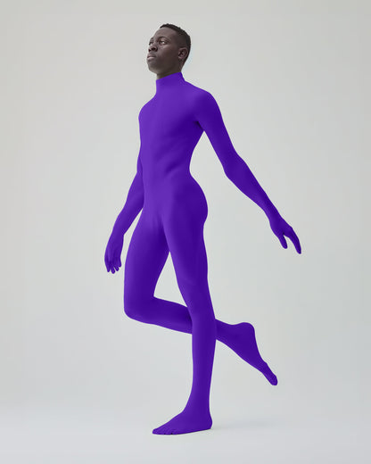 Second Skin Catsuit Violet Opaque Matte Nylon Spandex Dancewear