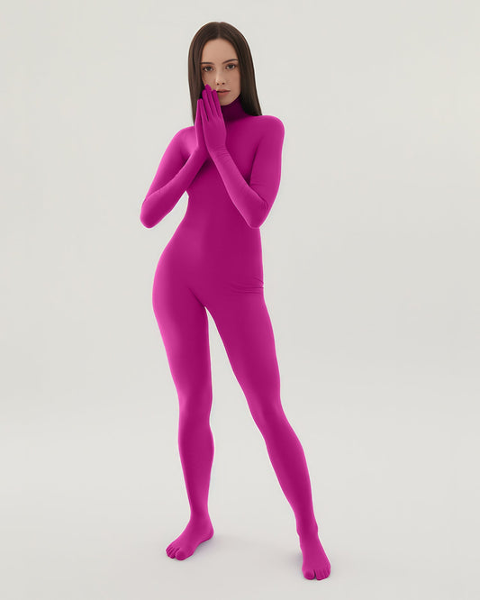 Second Skin Fuchsia Catsuit Opaque Matte Nylon Spandex Dancewear
