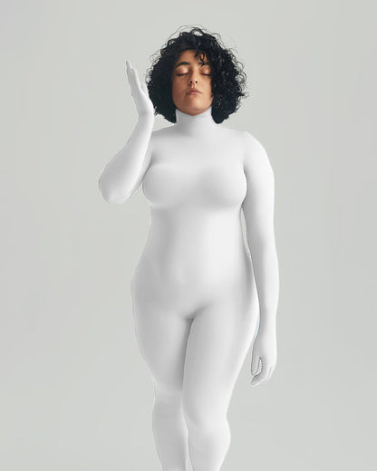 Second Skin White Catsuit Opaque Matte Nylon Spandex Dancewear