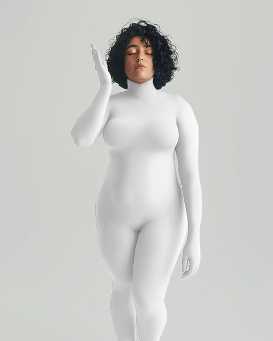 Second Skin White Catsuit Opaque Matte Nylon Spandex Dancewear